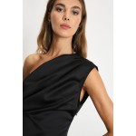 One-shoulder mini dress with darted detailing NERO