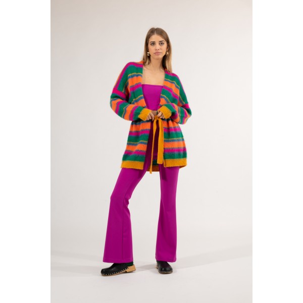 GIACCA RIGHE CON CINTURA