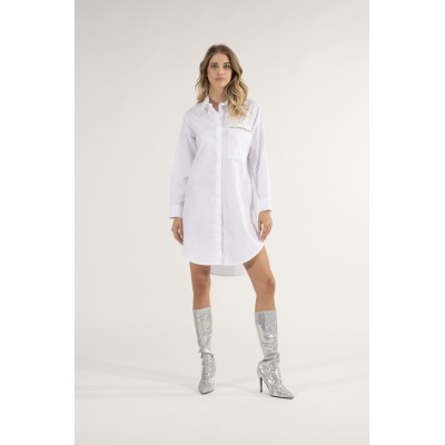 CAMICIA TASCA PIUME E STRASS