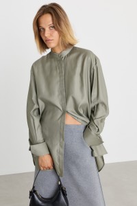 Туника из атласа - зелёный