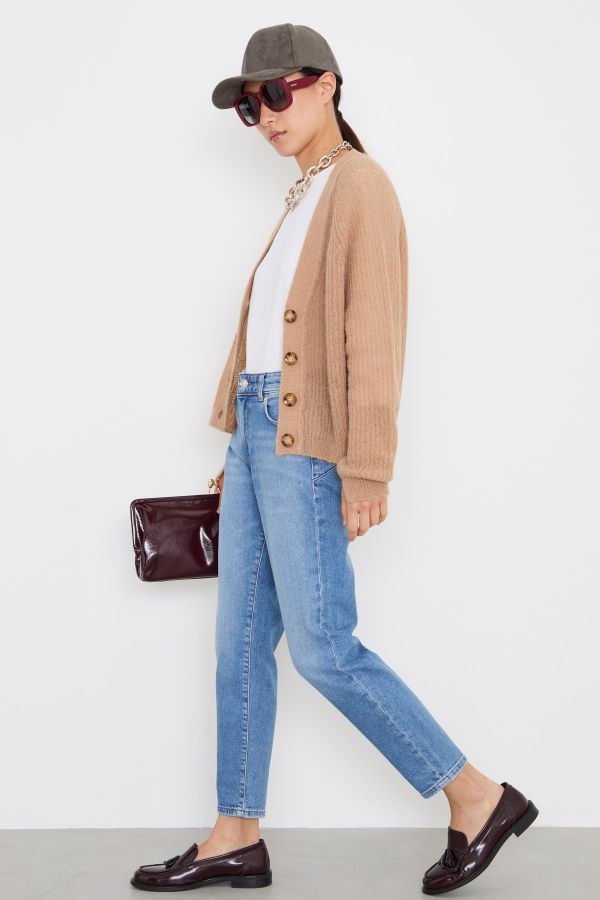 Alpaca ribbed cardigan - Camel Alpaca ribbed cardigan - Camel