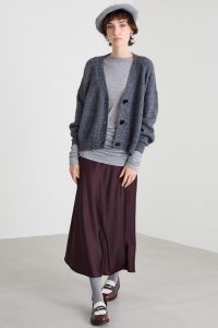Alpaca and cotton blend cardigan - Dark Grey Alpaca and cotton blend cardigan - Dark Grey