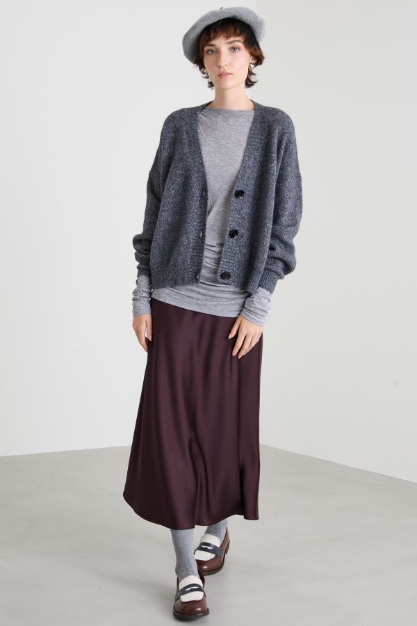 Alpaca and cotton blend cardigan - Dark Grey Alpaca and cotton blend cardigan - Dark Grey