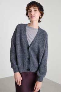 Alpaca and cotton blend cardigan - Dark Grey Alpaca and cotton blend cardigan - Dark Grey