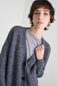 Alpaca and cotton blend cardigan - Dark Grey Alpaca and cotton blend cardigan - Dark Grey