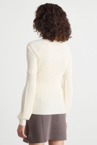 Balloon-sleeve jumper - White