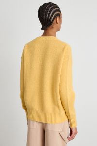 Alpaca and cotton V-neck sweater - Yellow Alpaca and cotton V-neck sweater - Yellow