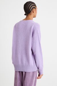 Alpaca and cotton V-neck sweater - Lilac Alpaca and cotton V-neck sweater - Lilac