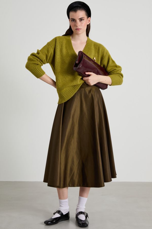 Alpaca and cotton V-neck sweater - Pistachio Green Alpaca and cotton V-neck sweater - Pistachio Green