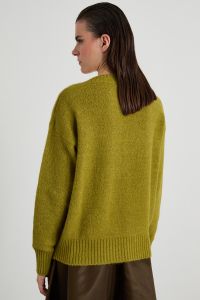 Alpaca and cotton V-neck sweater - Pistachio Green Alpaca and cotton V-neck sweater - Pistachio Green