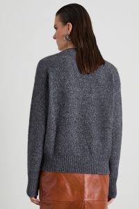 Alpaca and cotton V-neck sweater - Dark Grey Alpaca and cotton V-neck sweater - Dark Grey