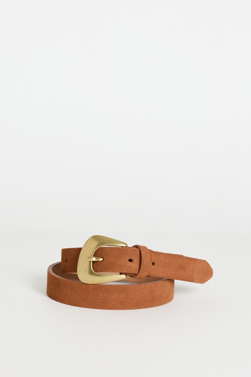 Ремень из замши - коричневый