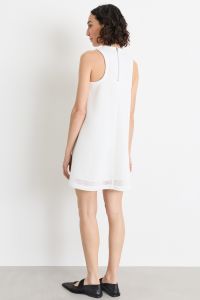 A-line technical mesh dress - White A-line technical mesh dress - White