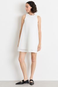 A-line technical mesh dress - White A-line technical mesh dress - White
