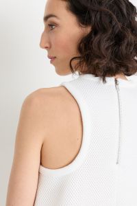 A-line technical mesh dress - White A-line technical mesh dress - White