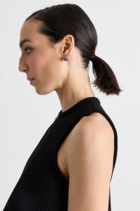 A-line technical mesh dress - Black A-line technical mesh dress - Black