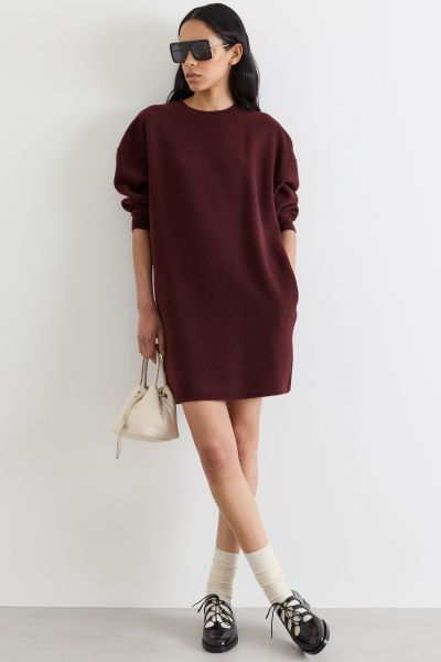 Short jersey dress - Bordeaux