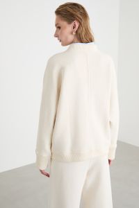Boxy crew-neck sweatshirt - Ivory