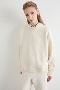 Boxy crew-neck sweatshirt - Ivory
