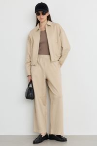 Cropped Sweatshirt with Zipped Pockets - Beige Cropped Sweatshirt with Zipped Pockets - Beige