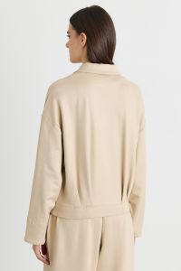 Cropped Sweatshirt with Zipped Pockets - Beige Cropped Sweatshirt with Zipped Pockets - Beige