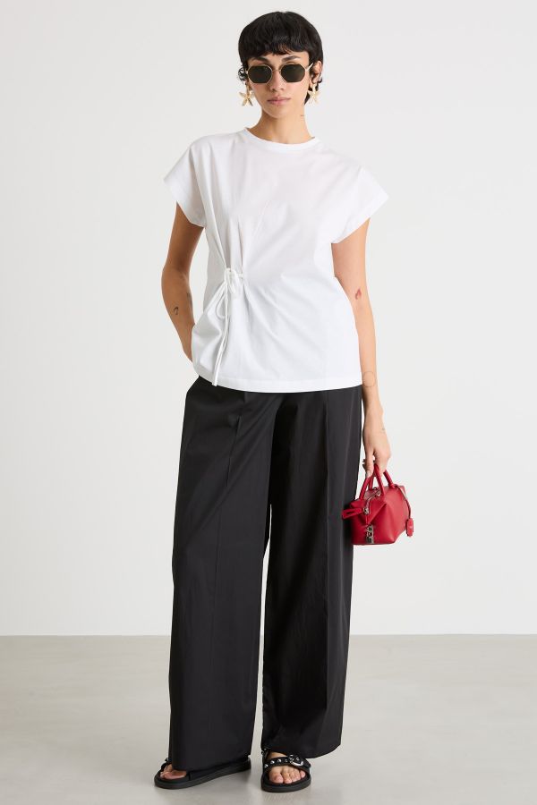 Bow-detail T-shirt - White