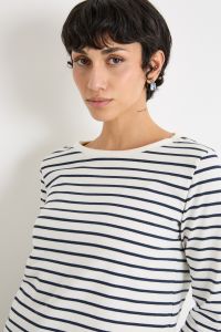 Boat neck T-shirt - Blue White Boat neck T-shirt - Blue White