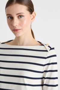Boat-neck T-shirt - Blue White Boat-neck T-shirt - Blue White