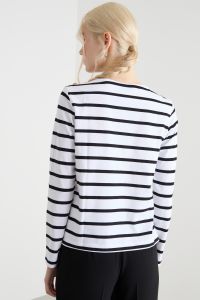 Boat-neck T-shirt - Black White Boat-neck T-shirt - Black White