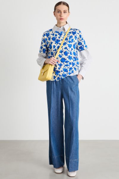 All-over print T-shirt - White Blue