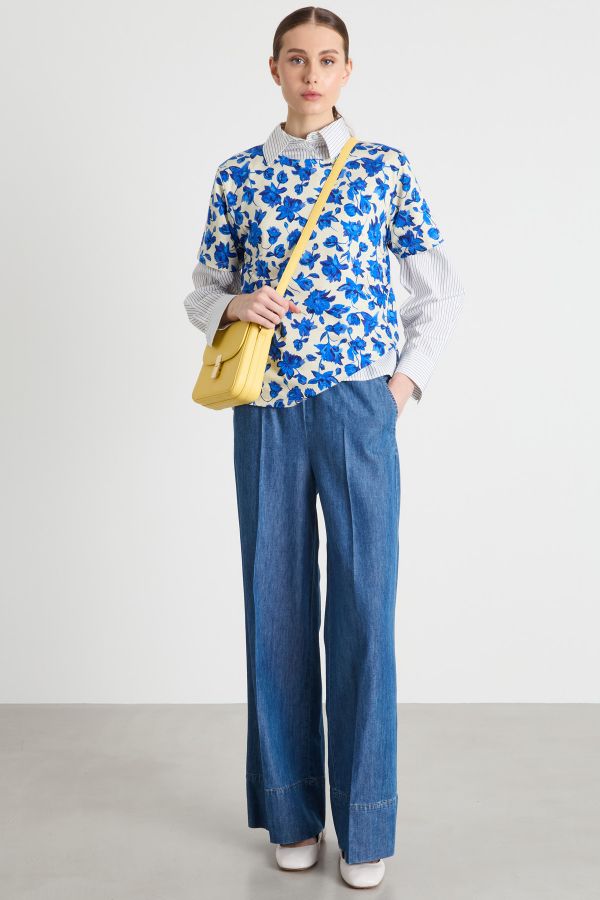 All-over print T-shirt - White Blue
