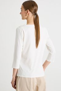 Boat-Neck T-Shirt in Jersey - White Boat-Neck T-Shirt in Jersey - White