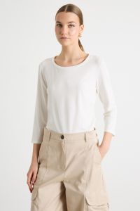Boat-Neck T-Shirt in Jersey - White Boat-Neck T-Shirt in Jersey - White