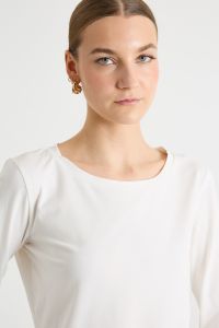 Boat-Neck T-Shirt in Jersey - White Boat-Neck T-Shirt in Jersey - White