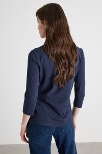Boat-Neck T-Shirt in Jersey - Blue Boat-Neck T-Shirt in Jersey - Blue