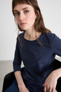 Boat-Neck T-Shirt in Jersey - Blue Boat-Neck T-Shirt in Jersey - Blue