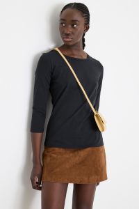 Boat-Neck T-Shirt in Jersey - Black Boat-Neck T-Shirt in Jersey - Black