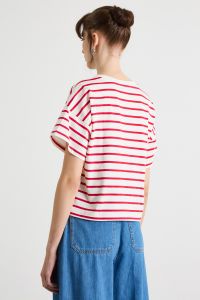 Boxy dropped-shoulder T-shirt - Red White Boxy dropped-shoulder T-shirt - Red White