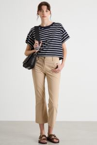 Boxy dropped-shoulder T-shirt - Blue White
