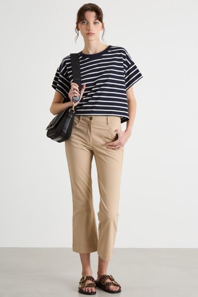 Boxy dropped-shoulder T-shirt - Blue White