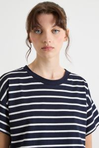 Boxy dropped-shoulder T-shirt - Blue White