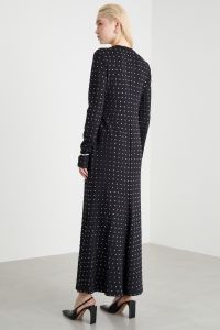 Rhinestone jersey dress - Black