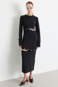 Adjustable dress in compact jersey - Black Adjustable dress in compact jersey - Black