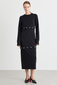 Adjustable dress in compact jersey - Black Adjustable dress in compact jersey - Black