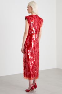 Sequinned dress - Red
