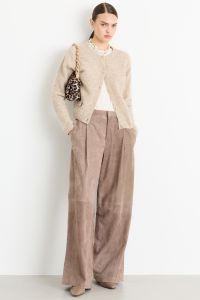 Alpaca-blend bouclé cardigan - Beige Alpaca-blend bouclé cardigan - Beige