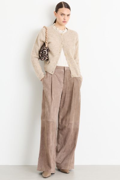 Alpaca-blend bouclé cardigan - Beige