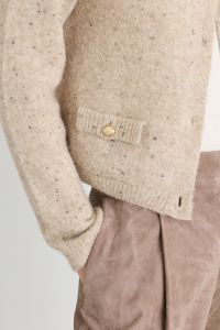 Alpaca-blend bouclé cardigan - Beige Alpaca-blend bouclé cardigan - Beige
