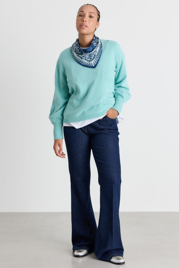 Balloon-sleeve jumper - Green Balloon-sleeve jumper - Green