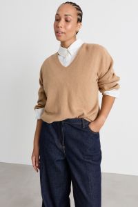 Balloon-sleeve jumper - Camel